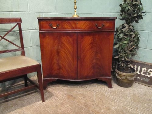 Antique Edwardian Mahogany Serpentine Fronted Cupboard C1900