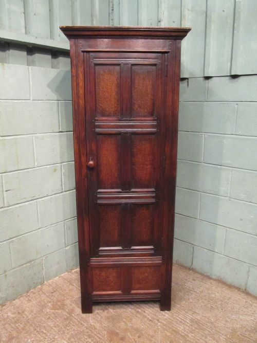 fig 1. Antique Oak Narrow Single Wardrobe c1920