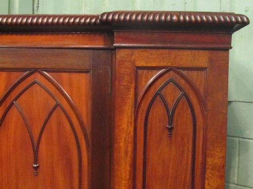 fig 1. Antique Early Victorian Mahogany Triple Breakfront Wardrobe c1840