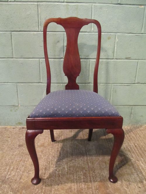 fig 1. Antique Set Six Edwardian Queen Anne Mahogany Dining Chairs c1900