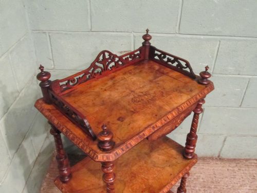 fig 2. Antique Victorian Walnut Three Tier Whatnot c1880