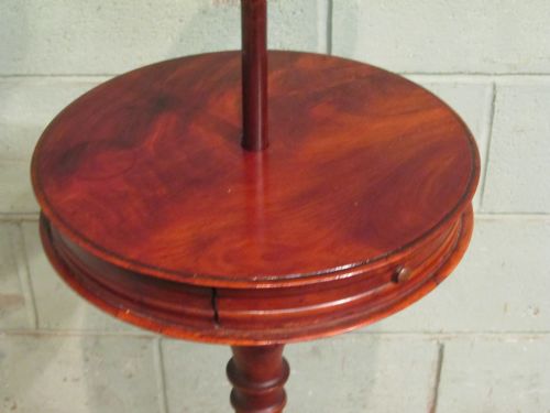 fig 2. Antique Victorian Mahogany Gents Shaving Mirror on Stand C1880