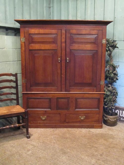 Antique Georgian Oak Tack Cupboard Wardrobe C1780