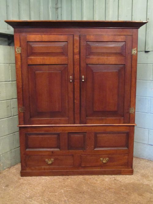 fig 1. ANTIQUE GEORGIAN OAK TACK CUPBOARD WARDROBE C1780
