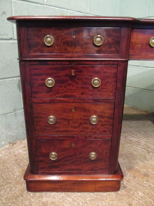 fig 1. ANTIQUE VICTORIAN MAHOGANY BREAKFRONT PEDESTAL DESK C1880