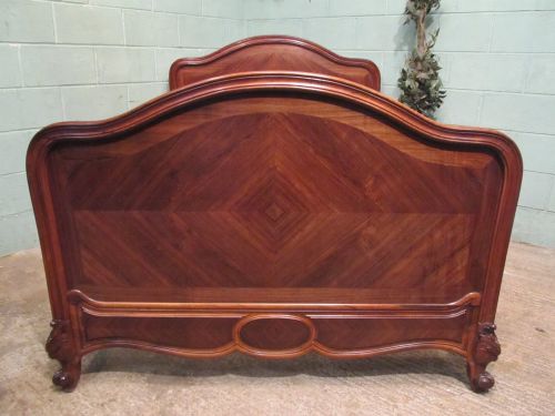 Antique French Rosewood Serpentine Shaped Double Bed C1890