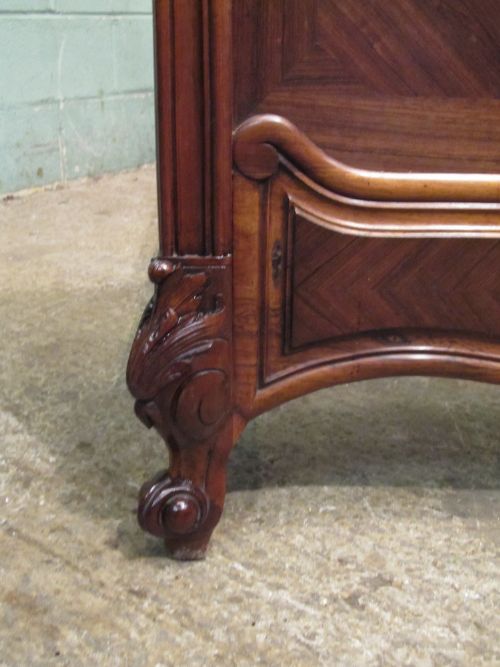 fig 2. ANTIQUE FRENCH ROSEWOOD SERPENTINE SHAPED DOUBLE BED C1890