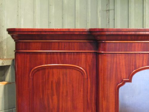 fig 1. Antique Victorian Mahogany Breakfront Triple Wardrobe c1880