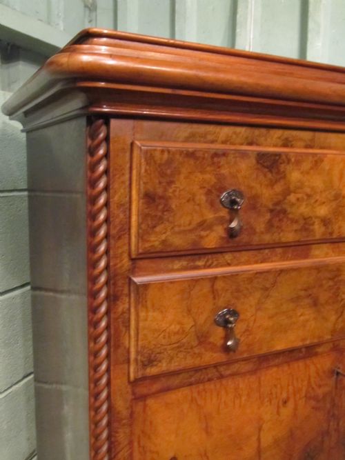 fig 2. Antique Italian Burr Walnut Drinks Cabinet c1920