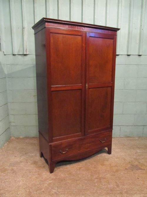 fig 1. Antique Edwardian Mahogany Double Wardrobe c1900