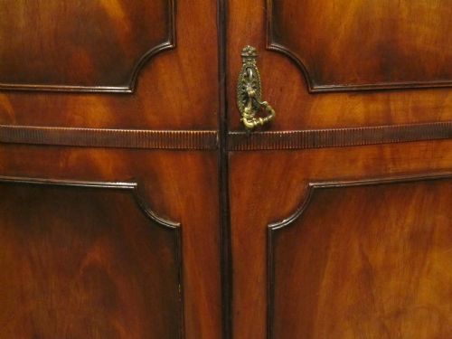 fig 1. Antique Edwardian Mahogany Serpentine Double Wardrobe c1900