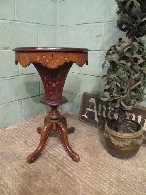 Antique Victorian Walnut Sewing Work Box C1880