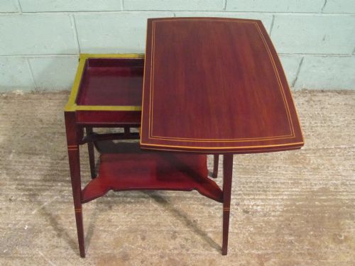 fig 2. Antique Edwardian Mahogany Arts & Crafts Fold Over Games Table c1900