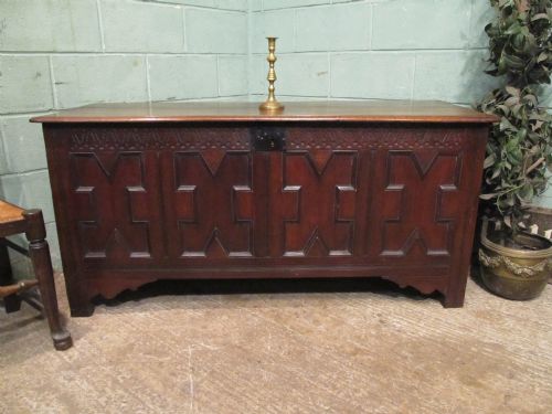 Antique George 111 Large Oak Coffer C1780