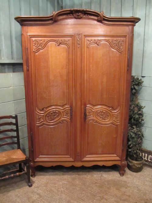 Antique French Oak Armoire Wardrobe C1860