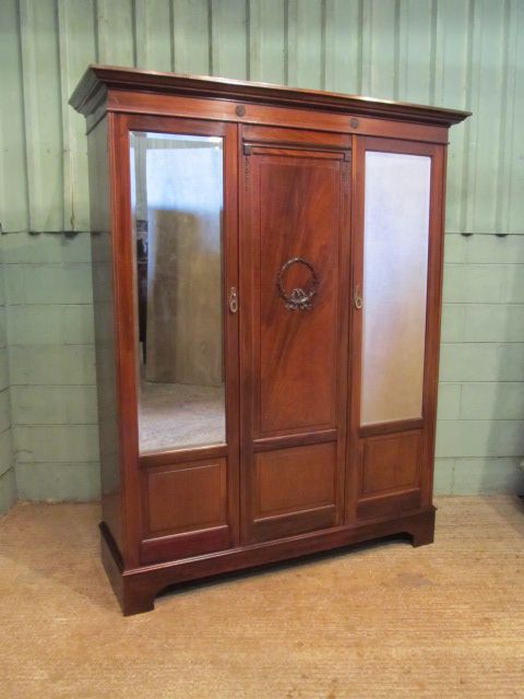 fig 3. Antique Edwardian Mahogany Large Double Wardrobe C1900