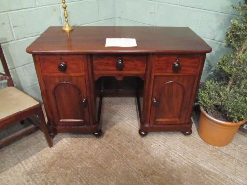 fig 1. Antique Victorian Mahogany Twin Pedestal Desk c1880