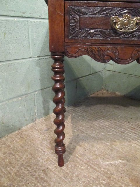 fig 1. Antique Victorian Carved Oak side Table c1880
