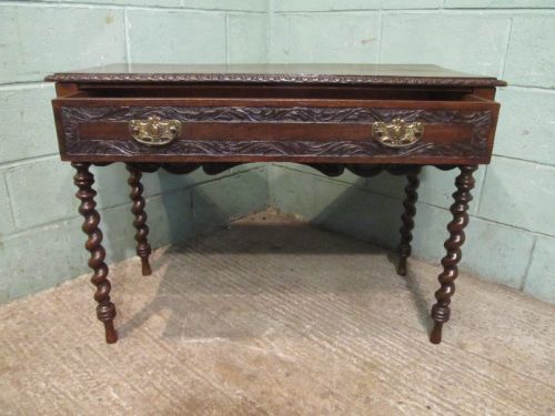 fig 2. Antique Victorian Carved Oak side Table c1880