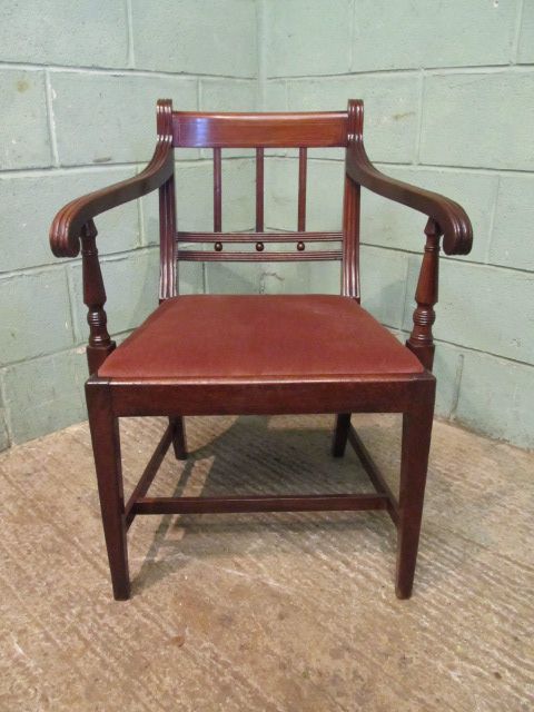 fig 1. Antique Regency Mahogany Desk Library Chair c1820