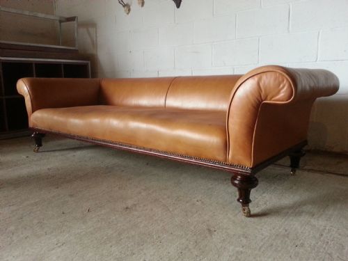 fig 1. Antique Original Victorian Leather Chesterfield 4 Seater Sofa c1860 By Holland & Sons .