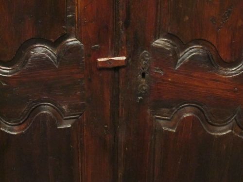fig 1. Antique Spanish Country Fruitwood Armoire c1780