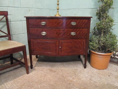 Antique Edwardian Mahogany Serpentine Fronted Cabinet C1900