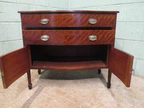 fig 1. Antique Edwardian Mahogany Serpentine Fronted Cabinet c1900