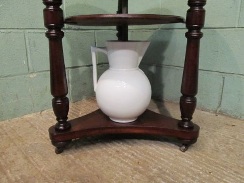 fig 1. Antique Victorian Mahogany Round Washstand c1880