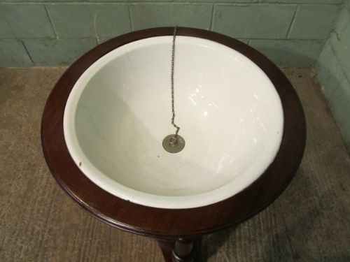 fig 2. Antique Victorian Mahogany Round Washstand c1880