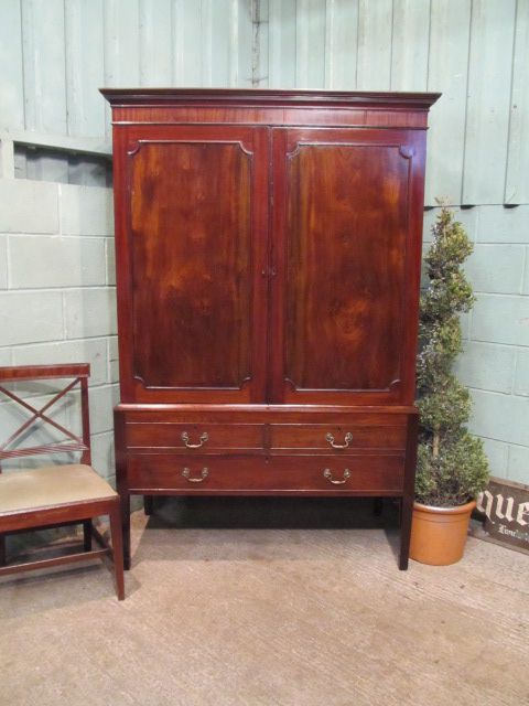 Antique Regency Mahogany Clothes Press C1820