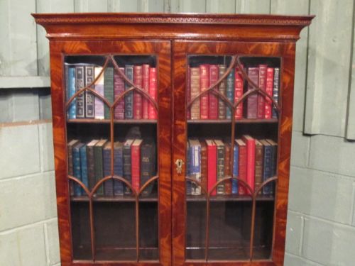 fig 1. Antique Regency Mahogany Bureau Bookcase c1820