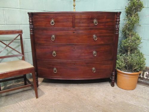 Antique Regency Mahogany Bow Front Chest of Drawers C1820