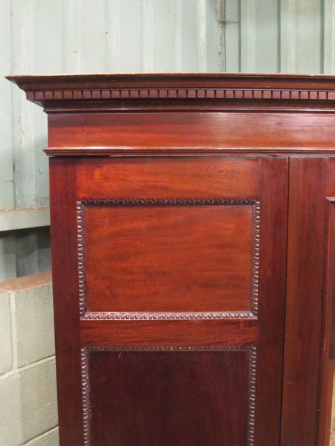 fig 1. Antique Edwardian Mahogany Triple Wardrobe By Robson & Sons C1900