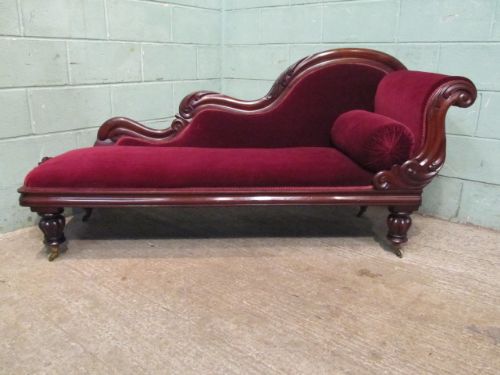 Antique William 1v Mahogany Chaise Lounge C1830