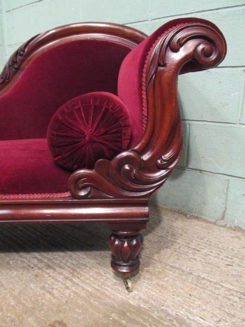 fig 1. Antique William 1V Mahogany Chaise Lounge c1830