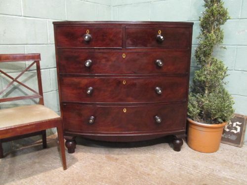Antique Regency Mahogany Bowfront Chest of Drawers C1820