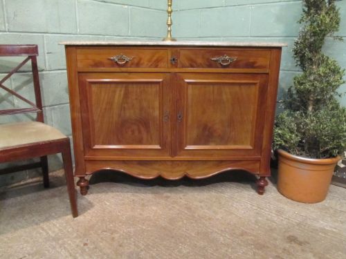 Antique French Walnut Marble Top Washstand C1900