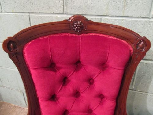 fig 2. Antique Victorian Walnut Easy Armchair c1880