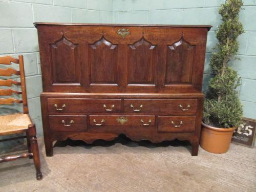 Antique Georgian Oak Coffer on Stand C1780