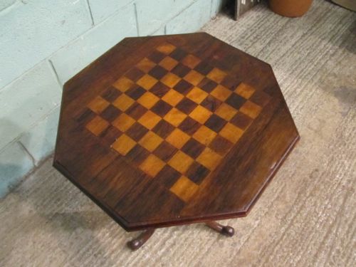 fig 1. Antique Edwardian Mahogany Tripod Chess Table c1900