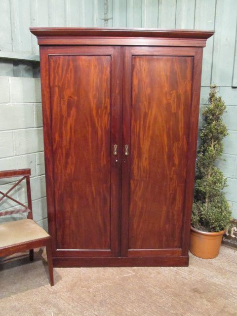 Antique Victorian Mahogany Double Wardrobe C1880