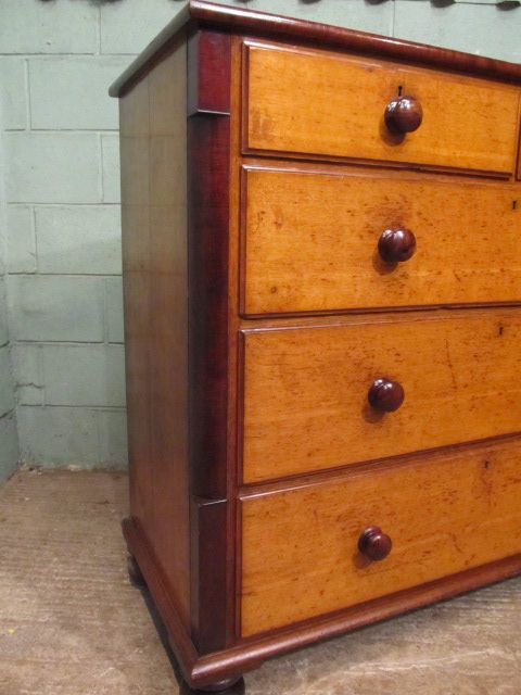 fig 2. Antique Victorian Oak & Mahogany Welsh Chest of Drawers c1880