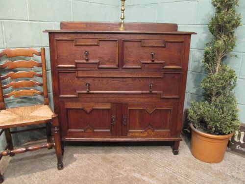 Antique Edwardian Oak Tallboy/chest C1900