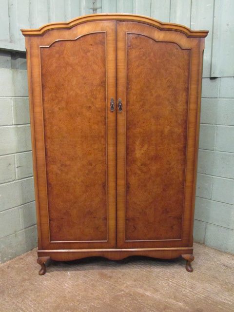 fig 1. Antique Walnut Dome Top Double Wardrobe c1920