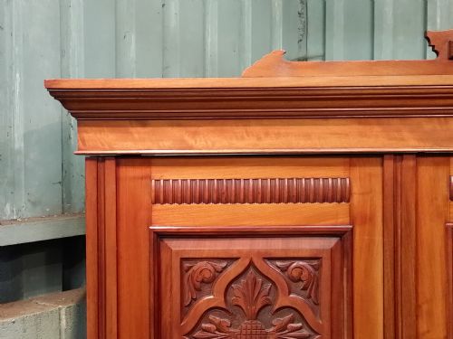 fig 2. Antique Edwardian Walnut Triple Wardrobe c1900