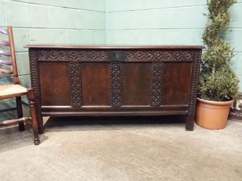 Antique Large Georgian Oak Coffer C1780
