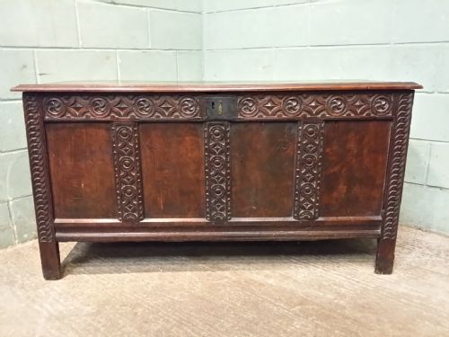 fig 1. Antique Large Georgian Oak Coffer c1780