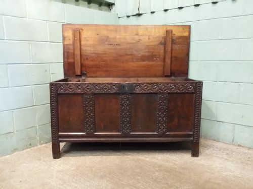 fig 2. Antique Large Georgian Oak Coffer c1780