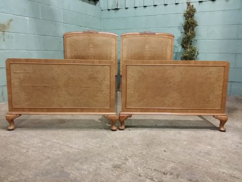 Antique Pair Walnut Single Beds C1920